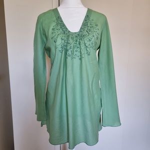 Bruno Banani Green Beach Top Tunic Cover-Up size S, 100% Cotton